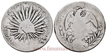 MEXICO 8 Reales 1837 Zacatecas AG - RC 