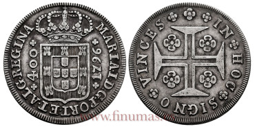 PORTUGAL KM-288 400 Reis 1786 Maria I - MBC