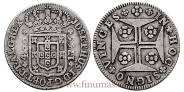 PORTUGAL - KM-255,2 - 400 Reis 1766 Josephus i - MBC
