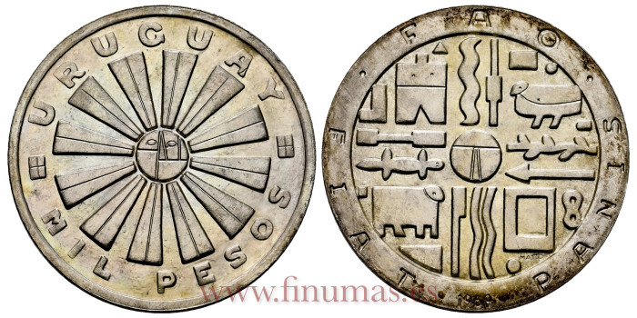 URUGUAY - K-055 - 1000 Pesos 1969 F.A.O.- SC
