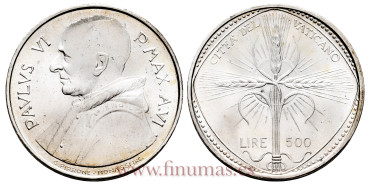 VATICANO - K - K-107 - 500 Liras 1968 - SC