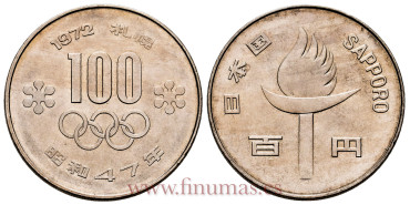 JAPON - K-084 - 100 Yen 1972 Sapôro - SC