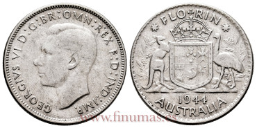 AUSTRALIA - K-040 -1 Florin 1944, MBC