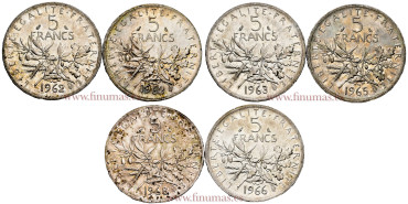 FRANCIA - K-926 L- 6 x 5 Francos 1962/68 -  EBC 