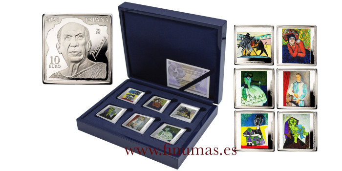 Estuche 50º Aniversario Pablo Picasso. Plata. 6 x1 Oz.- Proof 2023