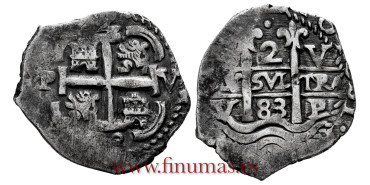 Cy06889.- CARLOS II - 2 Reales 1683 Potosi V, MBC+