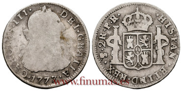 Cy10818.-CARLOS III - 2 Reales 1777 Potosi - RC