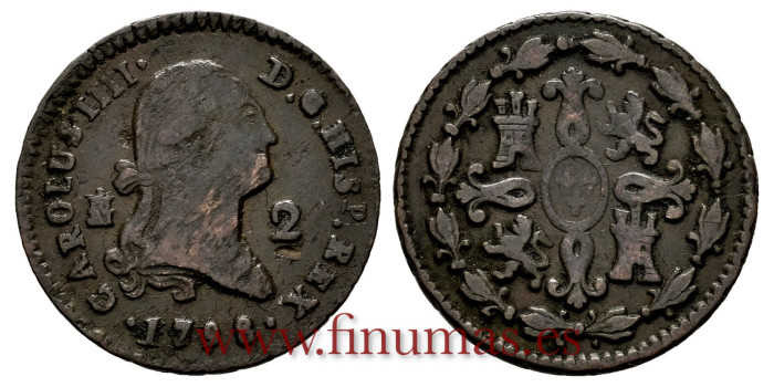 Cy12239.-CARLOS IV - 2 Maravedis 1798 Segovia  - MBC