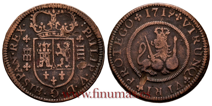 Cy07557.- FELIPE V - 4  Mravedis 1719 Segovia- MBC