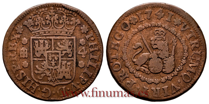 Cy07567.- FELIPE V - 4  Mravedis 1741 Segovia- MBC-
