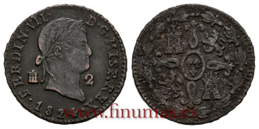 Cy13924.-FERNANDO VII -2 Maravedis 1824 Segovia - MBC