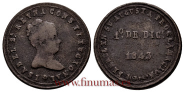 Cy16498M.- ISABEL II - MEDALLA PROCLAMACION - FERROL  1843 - MBC