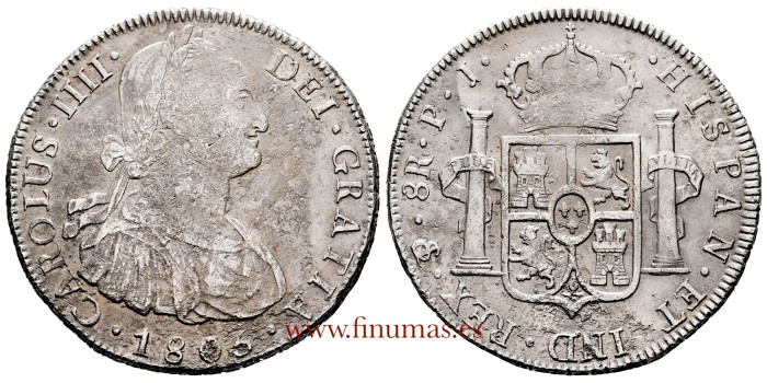 Cy13145.-CARLOS IV - 8 Reales 1806 Potosí P.J. MBC-