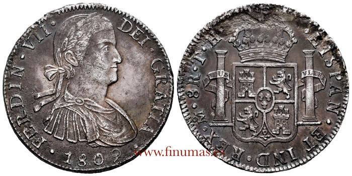 Cy14941.- FERNANDO VII - 8 Reales 1809 Mexico T.H. - MBC-