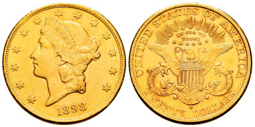 EE.UU  K-074.3.-  20 DOLLAR 1898 S. Liberty Head. ORO