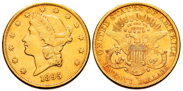 EE.UU K-074.3.-  20 DOLLAR 1895 S. Liberty Head. ORO