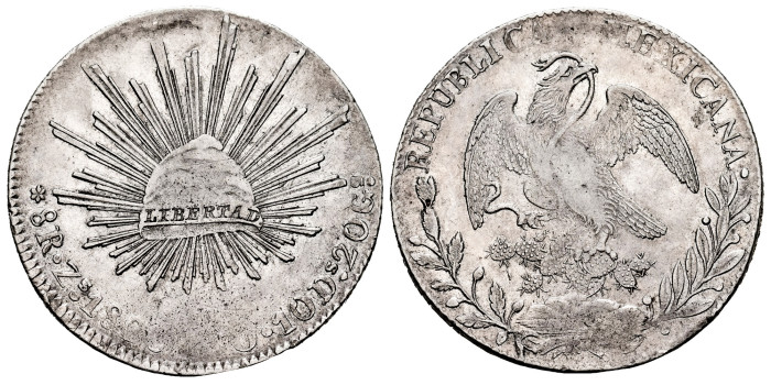 MEXICO 8 Reales 1828 Zacatecas A.G