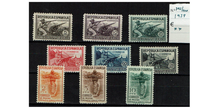 Edifil 0792/800 - 1938, NEW WITHOUT BINDINGS