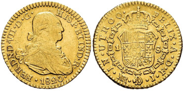 Cy15309.- FERNANDO VII 1 ESCUDO 1820 NUEVO REINO J.F.