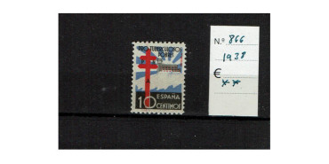 Edifil 0866 - 1938, NEW WITHOUT BADGE VERY WELL CENTRATED