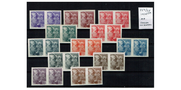 Edifil 0867/78 - 1939, NEW WITHOUT STAMP, UNTOOTHED COUPLE