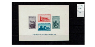 Edifil 0848 - 1938. SHEET BLOCK MONUMENTS. NEW WITHOUT HINGE