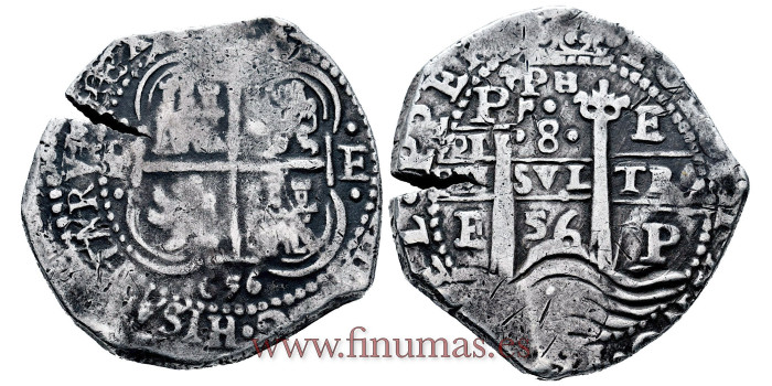 Cy06093.- FELIPE IV  8 REALES  1656 POTOSI E - NGC VF