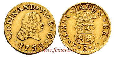 Cy09929.- FERNANDO VI 1/2 ESCUDO 1750 SEVILLA P.J. - MBC-