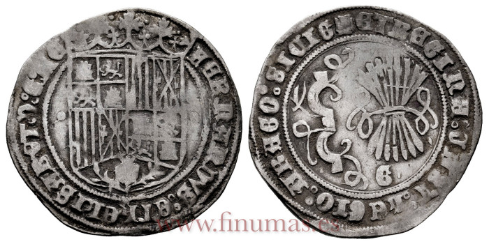 Cy02531.- REYES CATOLICOS 1 REAL 1469-1504 GRANADA. PUNTOS