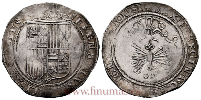 Cy02664.- REYES CATOLICOS  4 REALES 1469-1504 SEVILLA. FLAN GRANDE - NGC AU53