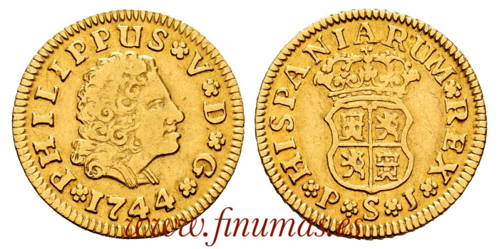 Cy08847.- FELIPE V 1/2 ESCUDO 1744 SEVILLE P.J. - MBC