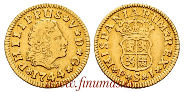 Cy08847.- FELIPE V 1/2 ESCUDO 1744 SEVILLE P.J. - MBC