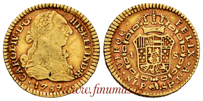 CY13178.- CARLOS IV 1 SHIELD 1789 On 88. POPAYAN S.F - MBC-