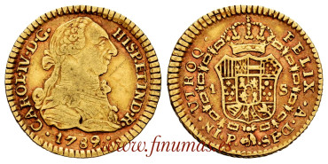 Cy13178.- CARLOS IV 1 ESCUDO 1789 Sobre 88. POPAYAN S.F - MBC-