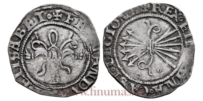 Cy02413 -REYES CATOLICOS 1/2 REAL N.D. BURGOS. ROEL Y CRUZ