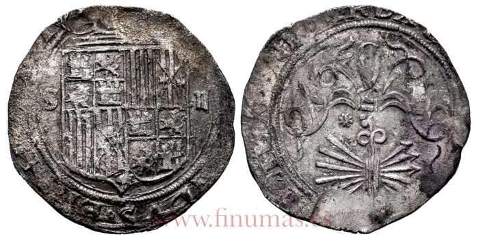 Cy02640 -REYES CATOLICOS 2 REALES N.D. SEVILLA. ESTRELLA 8 PUNTAS