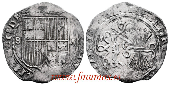 Cy02644 -REYES CATOLICOS 2 REALES N.D. SEVILLA. ESTRELLA 8 PUNTAS