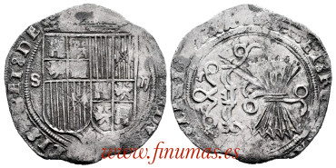 Cy02644 -REYES CATOLICOS 2 REALES N.D. SEVILLA. ESTRELLA 8 PUNTAS