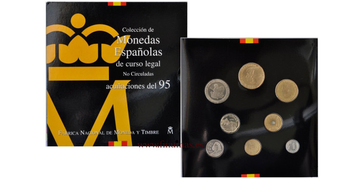 CARTERA OFICIAL FNMT AÑO 1995. 8 VALORES PESETAS