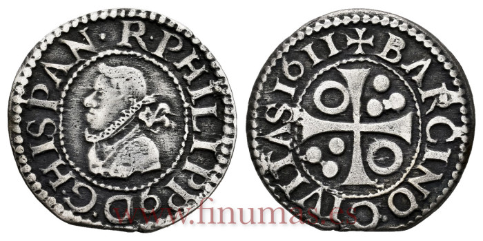 Cy04208.-FELIPE III - 1/2 Croat 1611 Barcelona - MBC+/EBC-