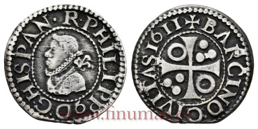 Cy04208.-FELIPE III - 1/2 Croat 1611 Barcelona - MBC+/EBC-