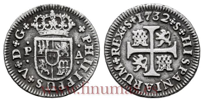 Cy07694.-FELIPE V - 1/2 Real 1732 Sevilla P.A .-MBC