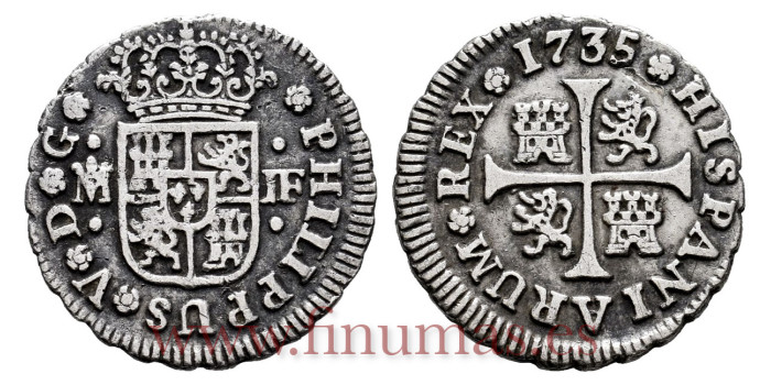 Cy07712.-FELIPE V - 1/2 Real 1735 Madrid J.F .-MBC