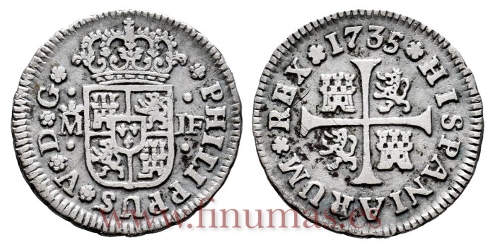 Cy07712-2.-FELIPE V - 1/2 Real 1735 Madrid J.F .-MBC-