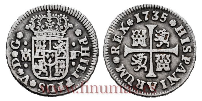 Cy07712-3.-FELIPE V - 1/2 Real 1735 Madrid J.F .-MBC-