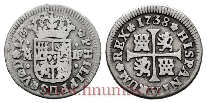 Cy07733-1.-FELIPE V - 1/2 Real 1738 Madrid J.F .-BC