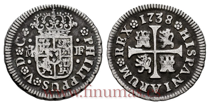 Cy07733-2.-FELIPE V - 1/2 Real 1738 Madrid J.F .-MBC