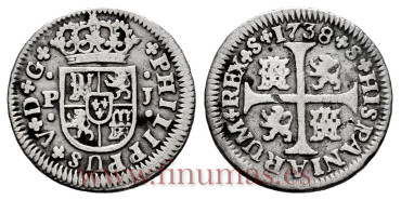 Cy07736-1.-FELIPE V - 1/2 Real 1738 Sevilla P.J .-MBC