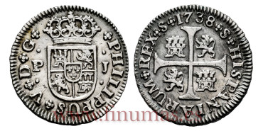 Cy07736-3.-FELIPE V - 1/2 Real 1738 Sevilla P.J .-MBC+