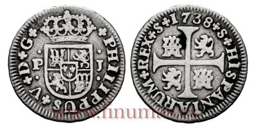 Cy07736-4.-FELIPE V - 1/2 Real 1738 Sevilla P.J .-MBC-